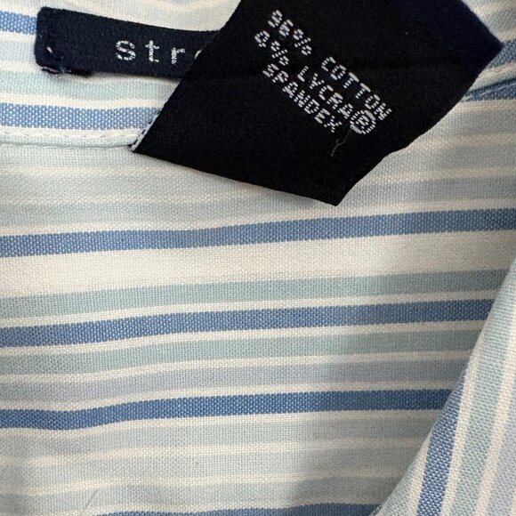 Gap, Shades of Blue & White Striped Button Down Cotton & Lycra Shirt, Size S - Picture 4 of 5